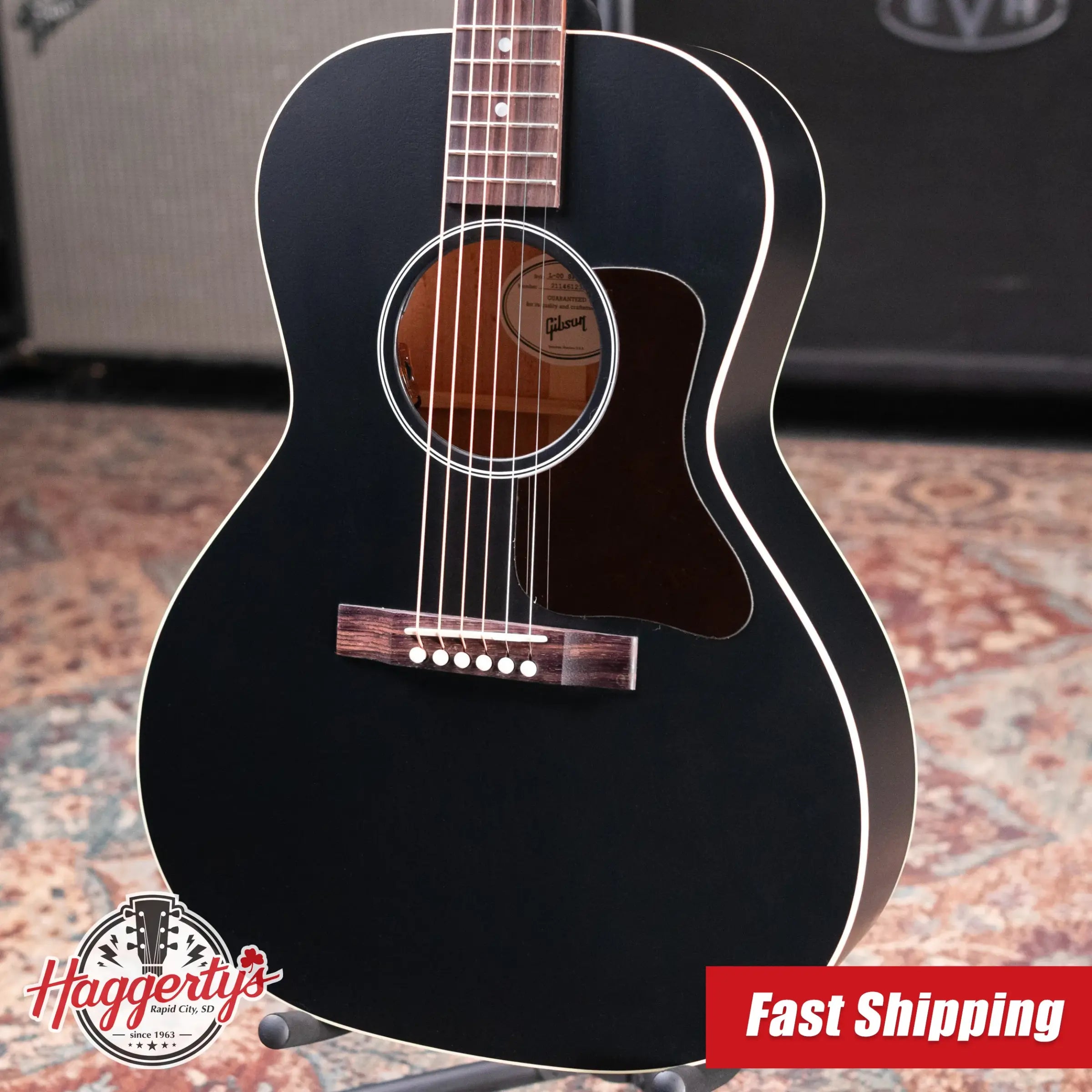 Gibson L-00 Special Parlor Acoustic/Electric Guitar - Ebony Satin with Gig Bag