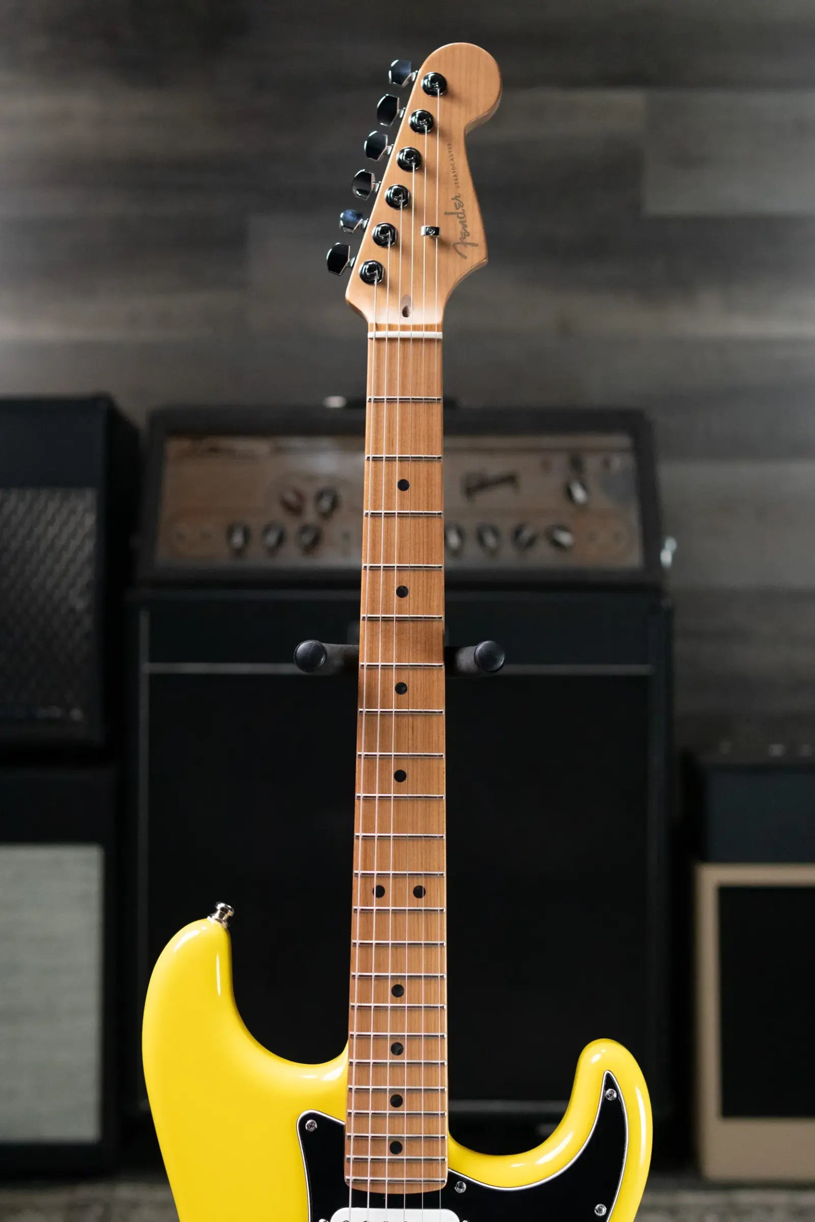 Fender Limited Edition American Ultra II Stratocaster HSS Electric Guitar - Graffiti Yellow with Hardshell Case