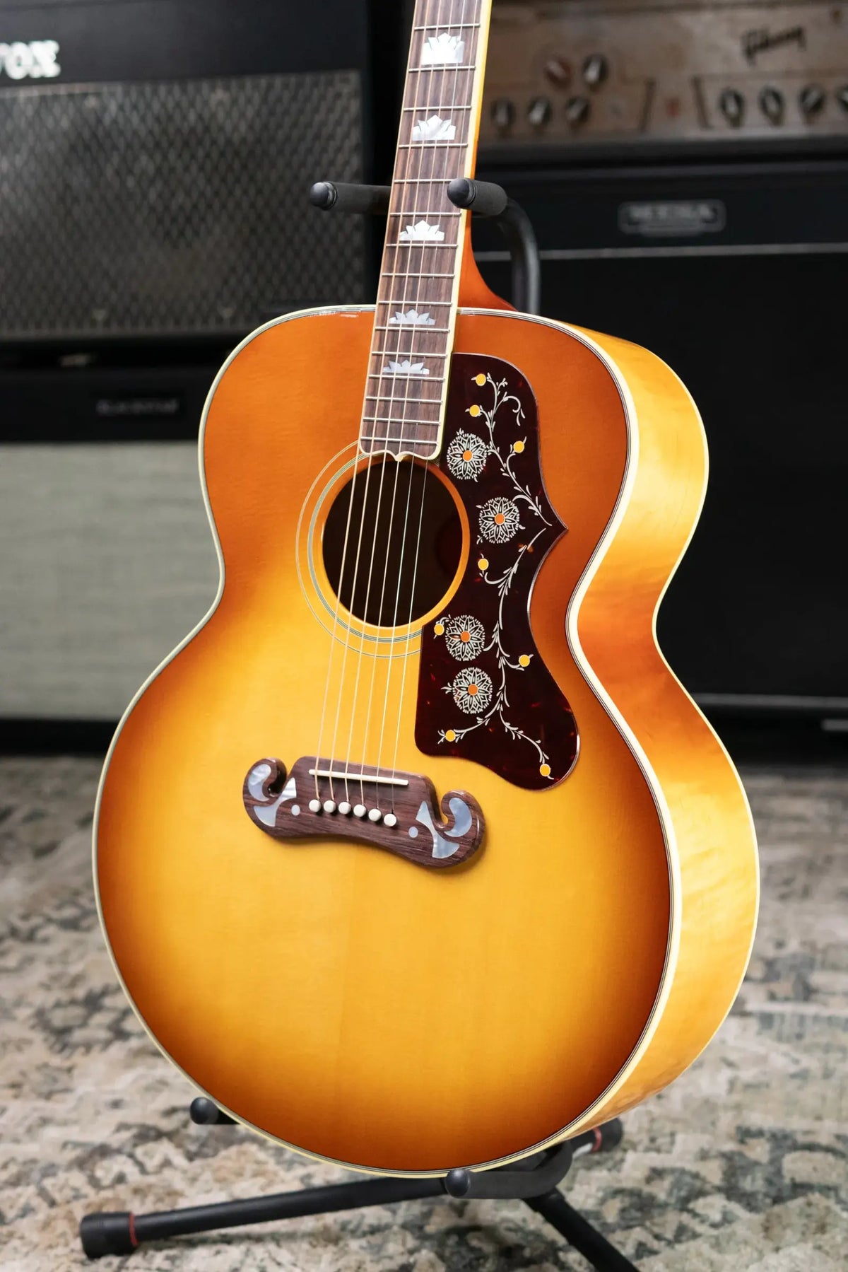 Gibson SJ-200 60s Original Acoustic/Electric Guitar - Vintage Sunburst with Hardshell Case