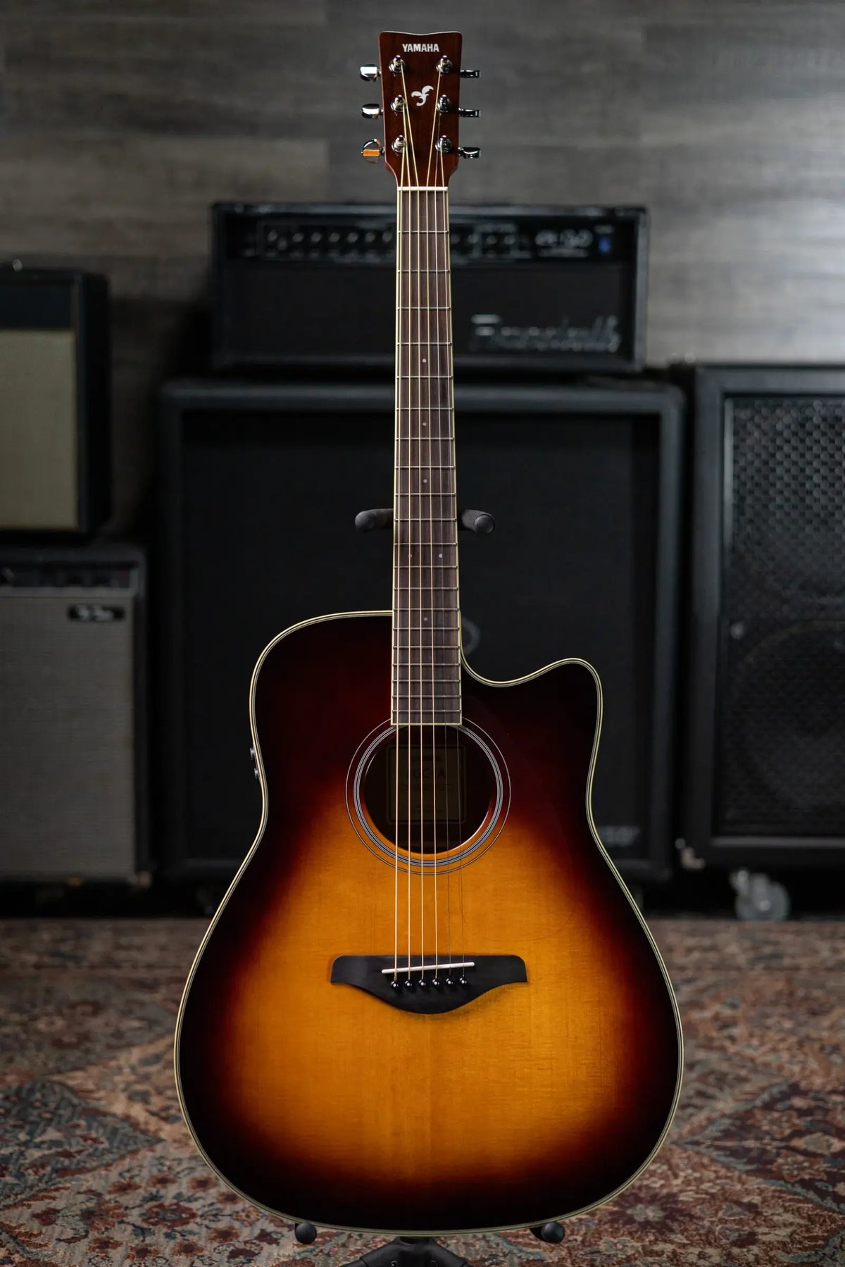 Yamaha FGC-TA Transacoustic Cutaway Acoustic/Electric Guitar - Brown Sunburst