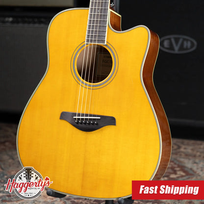 Yamaha FGC-TA Transacoustic Cutaway Acoustic/Electric Guitar - Vintage Tint
