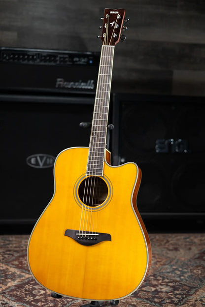 Yamaha FGC-TA Transacoustic Cutaway Acoustic/Electric Guitar - Vintage Tint
