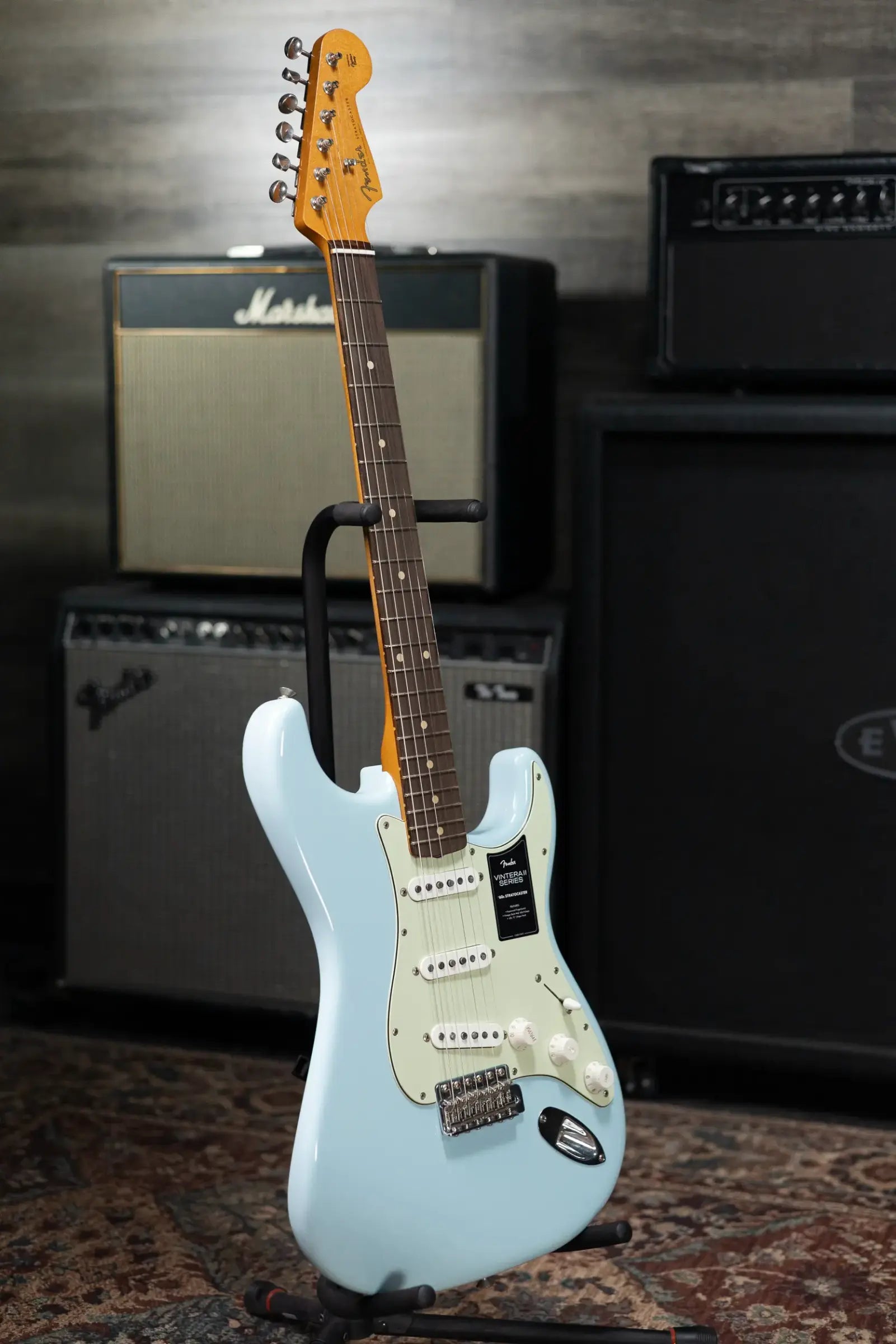 Fender Limited Edition Vintera II Road Worn '60s Stratocaster Electric Guitar - Sonic Blue with Hardshell Case