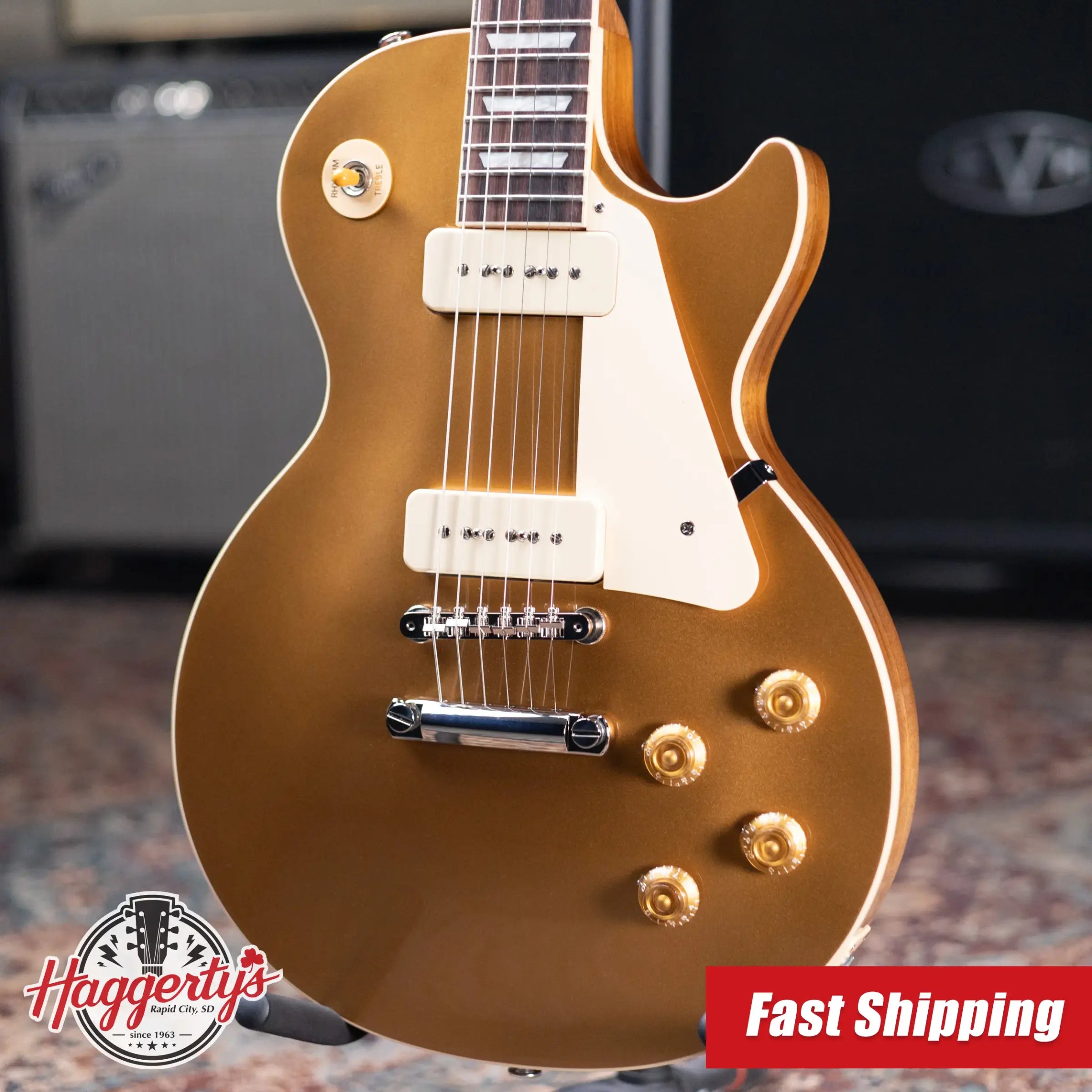 Gibson Les Paul Standard '50s P-90 Electric Guitar - Gold Top with Hardshell Case