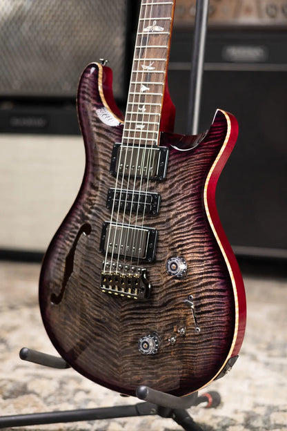 PRS Limited Edition Flame Mango Top Special Semi-Hollow Electric Guitar - Charcoal Purple Burst with Hardshell Case