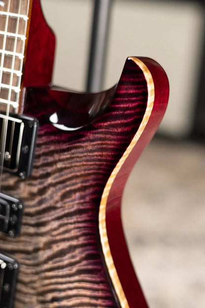PRS Limited Edition Flame Mango Top Special Semi-Hollow Electric Guitar - Charcoal Purple Burst with Hardshell Case