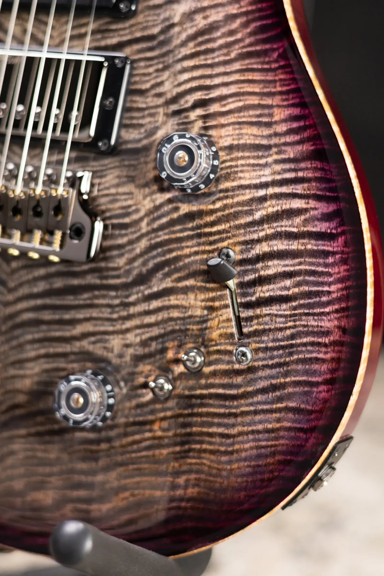 PRS Limited Edition Flame Mango Top Special Semi-Hollow Electric Guitar - Charcoal Purple Burst with Hardshell Case
