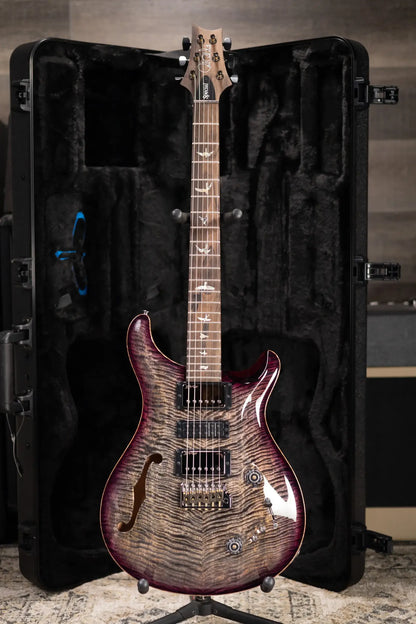 PRS Limited Edition Flame Mango Top Special Semi-Hollow Electric Guitar - Charcoal Purple Burst with Hardshell Case