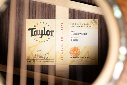 Taylor Next Generation 812ce Grand Concert Acoustic/Electric Guitar with Hardshell Case