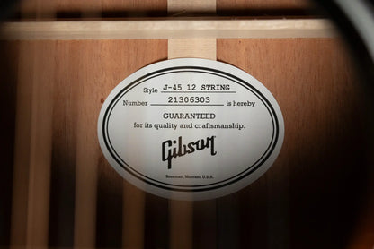 Gibson J-45 Standard 12-String Acoustic/Electric Guitar - Vintage Sunburst with Hardshell Case
