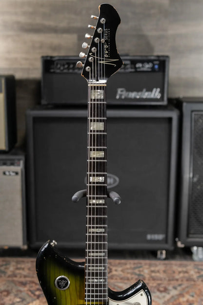 Novo Custom Serus J Baritone Electric Guitar - Cat's Eye Burst with Gig Bag