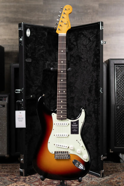 Fender Dealer Exclusive Vintera Road Worn '60s Stratocaster, Rosewood Fingerboard Electric Guitar - 3-Color Sunburst with Hardshell Case