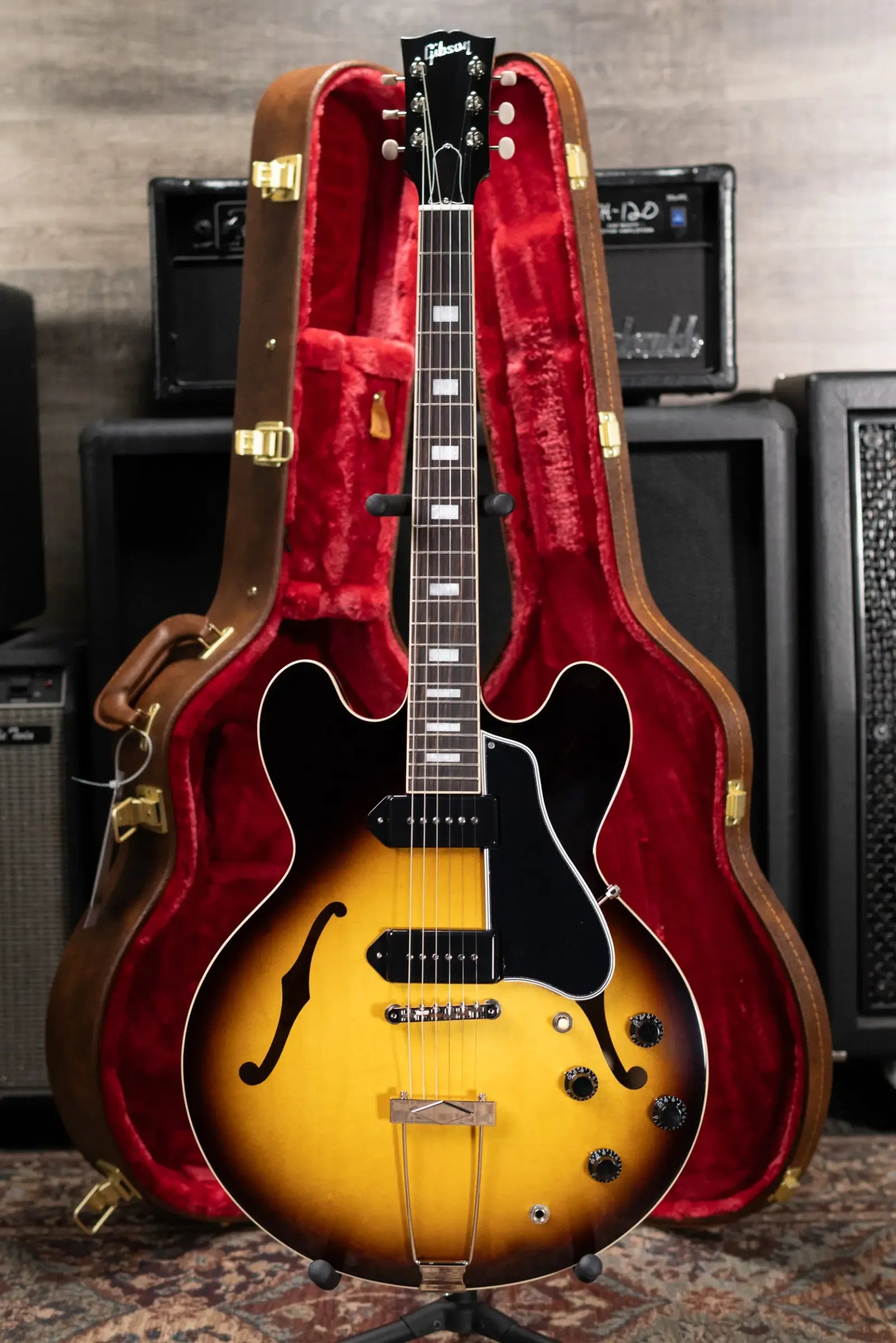 Gibson ES-330 Hollow Body Electric Guitar - Tobacco Burst with Hardshell Case