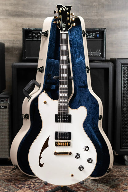 EVH SA-126 Special Semi-hollow Electric Guitar - Platinum Pearl Metallic with Hardshell Case