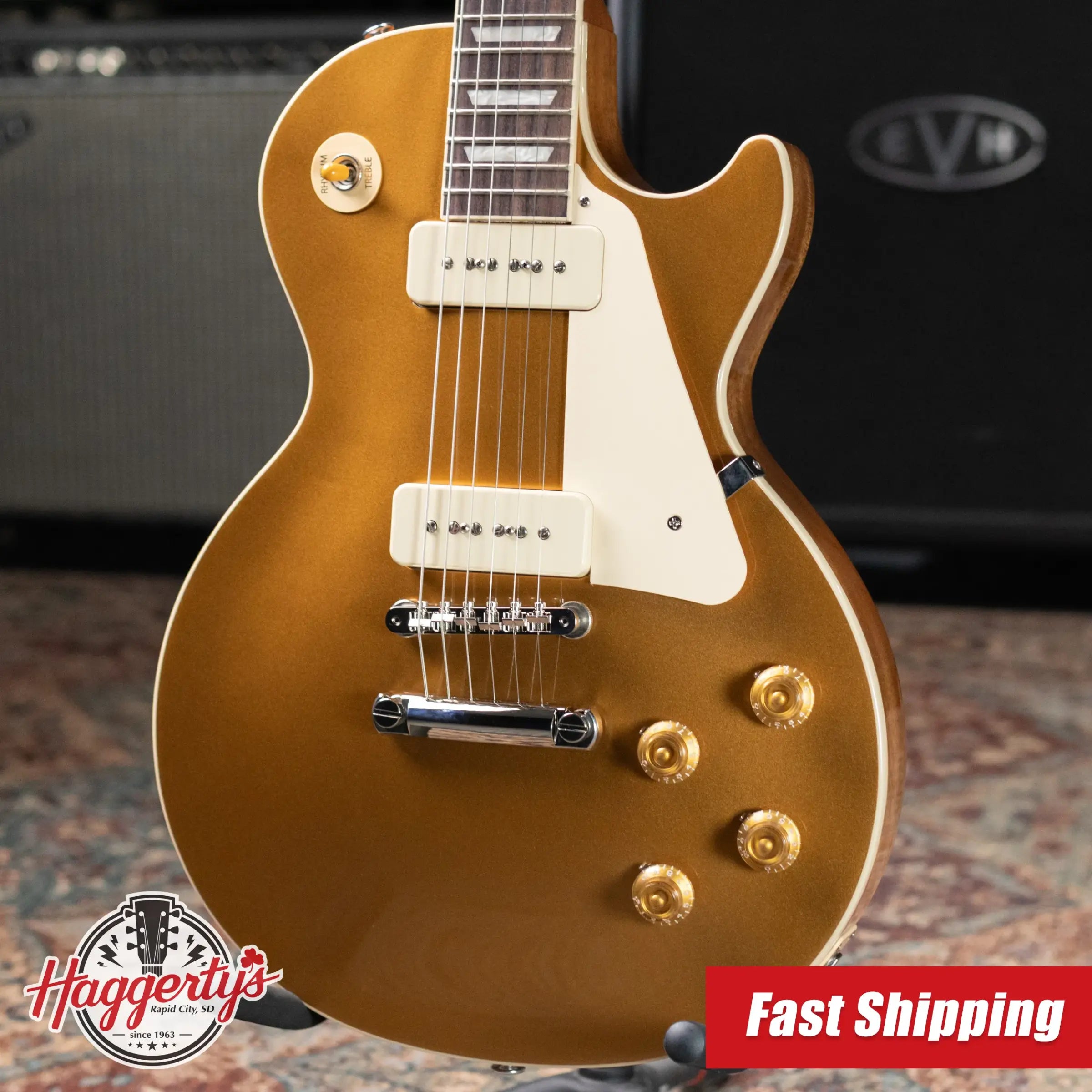 Gibson Les Paul Standard 50s P-90 Electric Guitar - Goldtop with Hardshell Case
