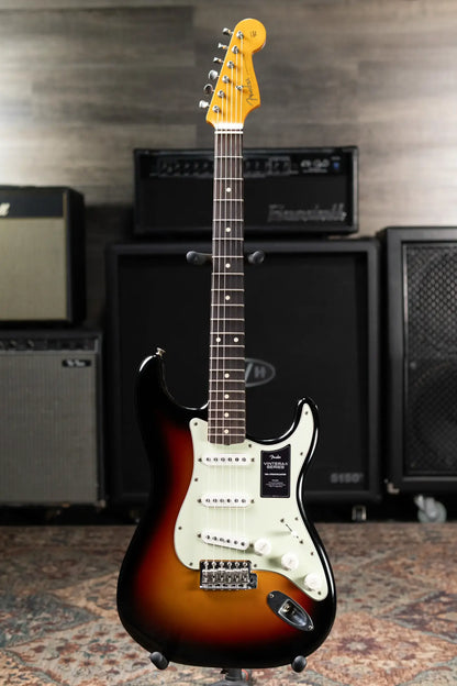 Fender Dealer Exclusive Vintera Road Worn '60s Stratocaster, Rosewood Fingerboard Electric Guitar - 3-Color Sunburst with Hardshell Case