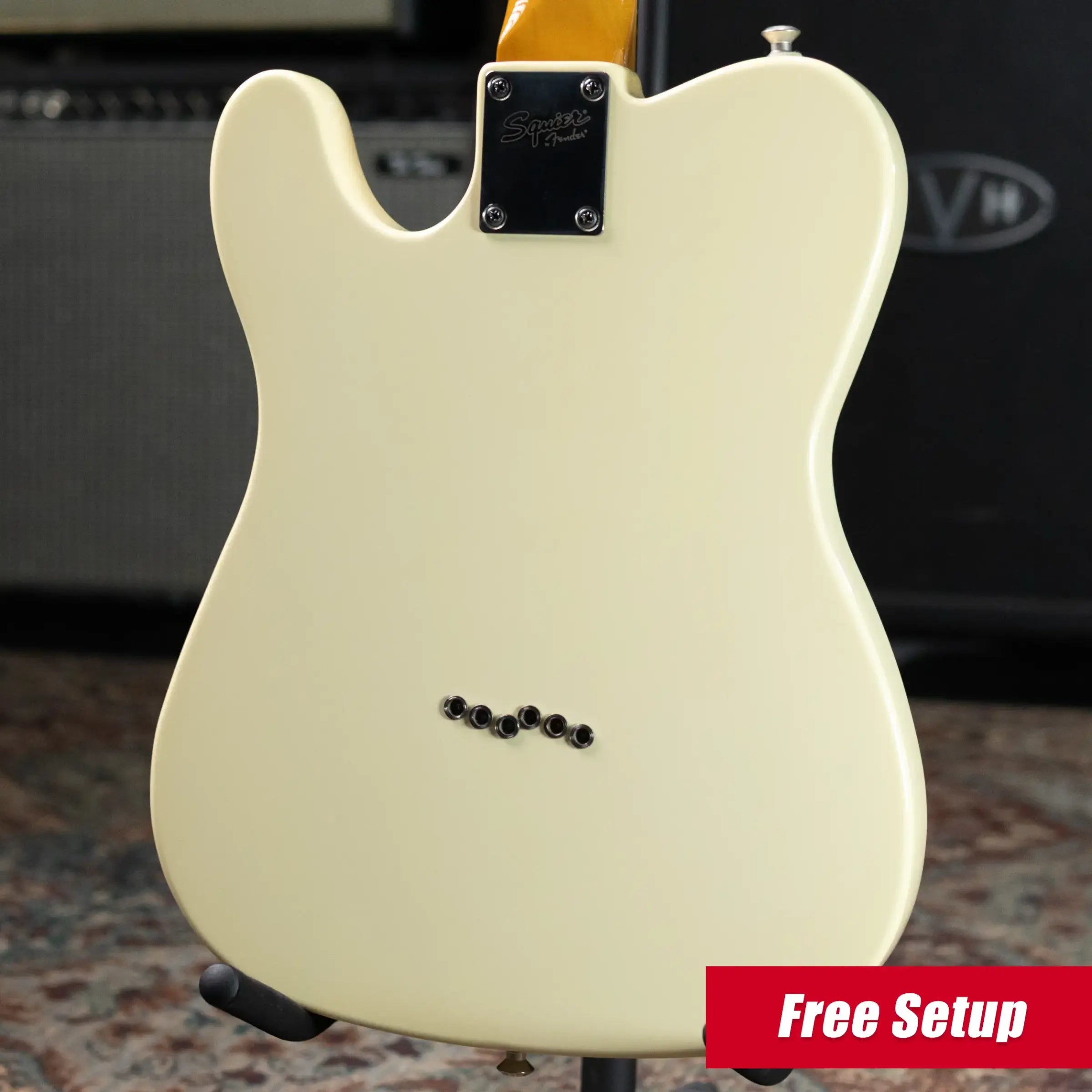Squier Vintage Modified Thinline Telecaster Electric Guitar - Olympic White with Gig Bag - USED