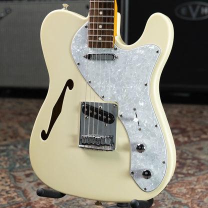 Squier Vintage Modified Thinline Telecaster Electric Guitar - Olympic White with Gig Bag - USED