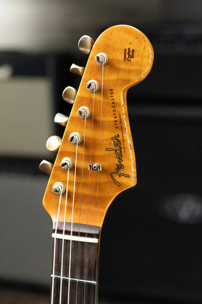 Fender Custom Shop '60 Stratocaster Heavy Relic Electric Guitar - Super Faded Fiesta Red over 3-Tone Burst with Hardshell Case