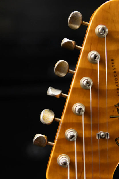 Fender Custom Shop '60 Stratocaster Heavy Relic Electric Guitar - Super Faded Fiesta Red over 3-Tone Burst with Hardshell Case