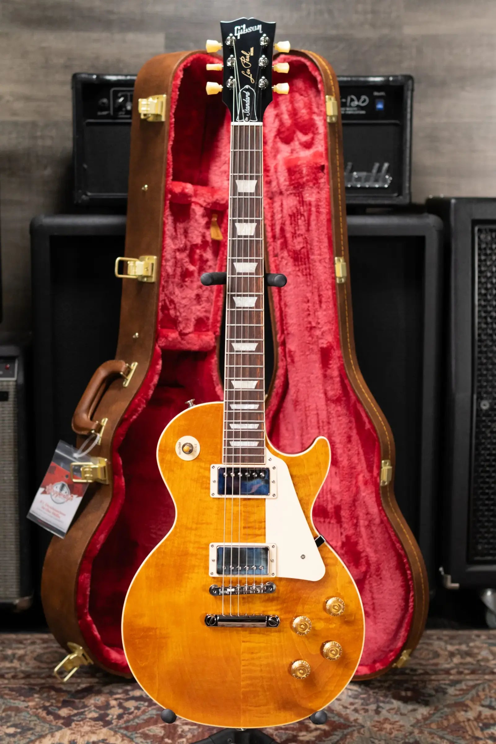 Gibson Les Paul Standard 50s Figured Top Electric Guitar - Honey Amber with Hardshell Case