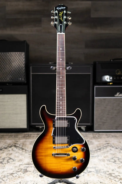 Epiphone Les Paul Special Double Cut Figured Electric Guitar - Bourbon Burst with Gig Bag