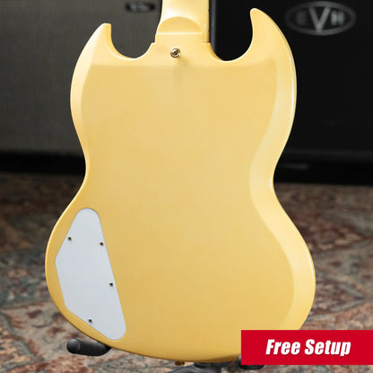 Gibson Custom Shop 1963 Les Paul SG Custom Reissue 3-Pickup with Maestro VOS Electric Guitar - Classic White with Hardshell Case
