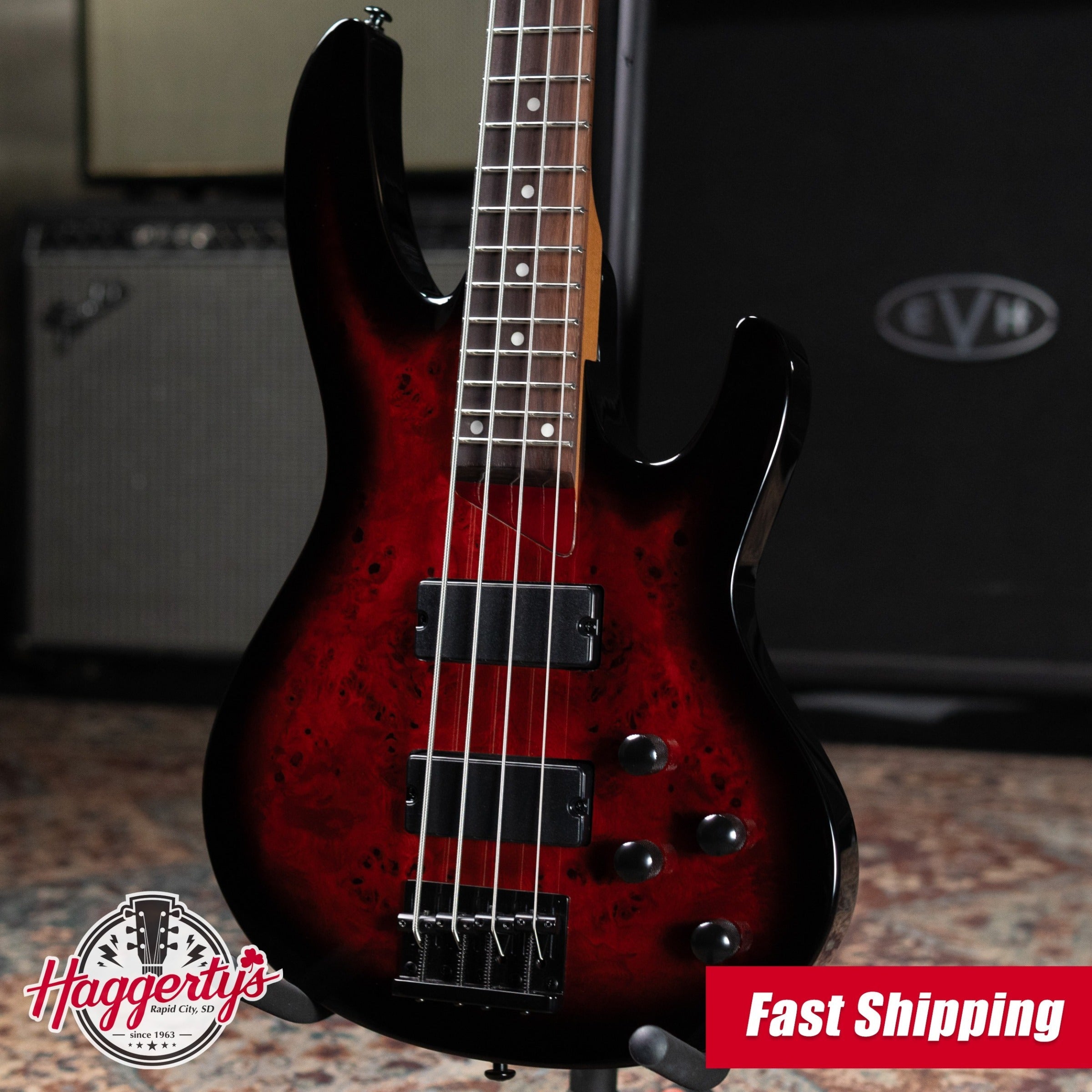 ESP LTD B-204DX Electric Bass - Red Burst