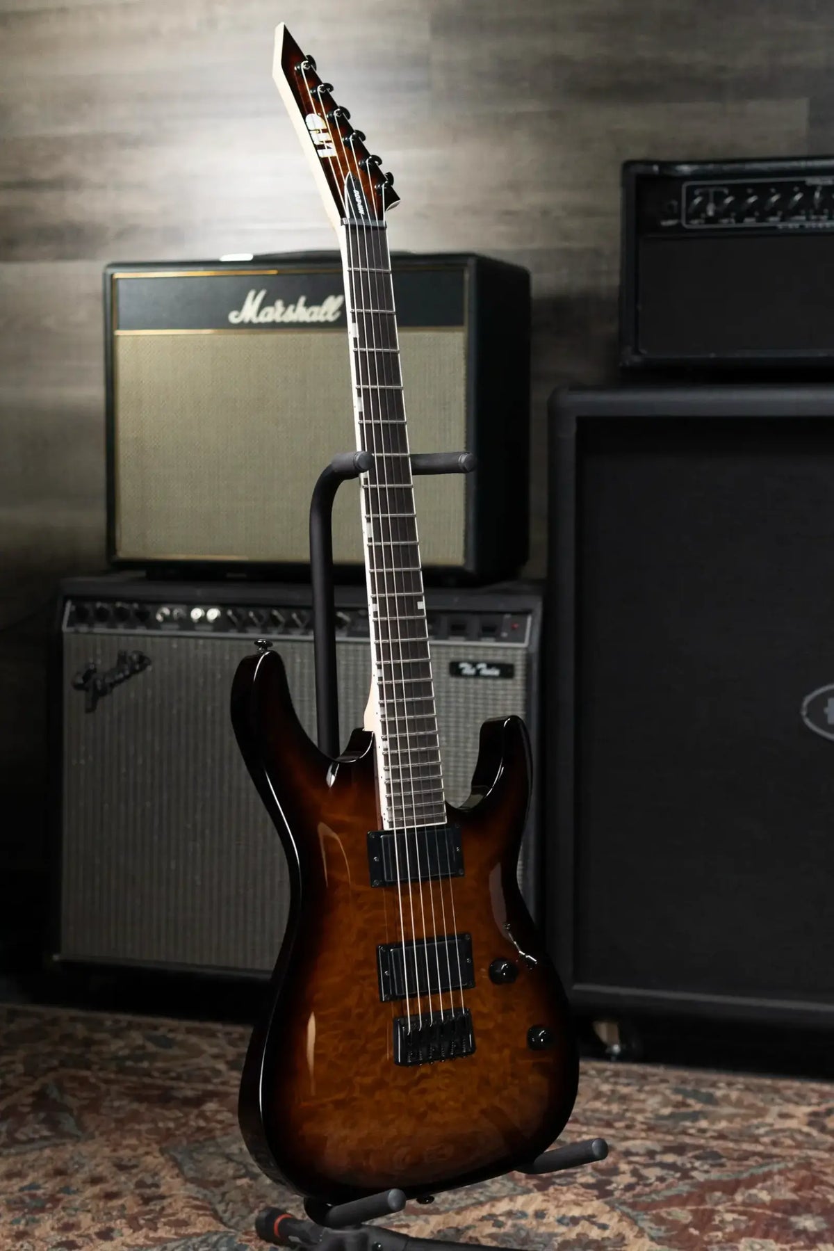 ESP LTD MH-200HT Electric Guitar - Dark Brown Sunburst
