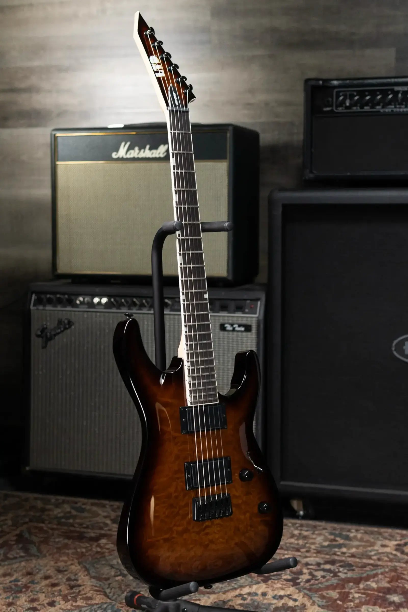 ESP LTD MH-200HT Electric Guitar - Dark Brown Sunburst