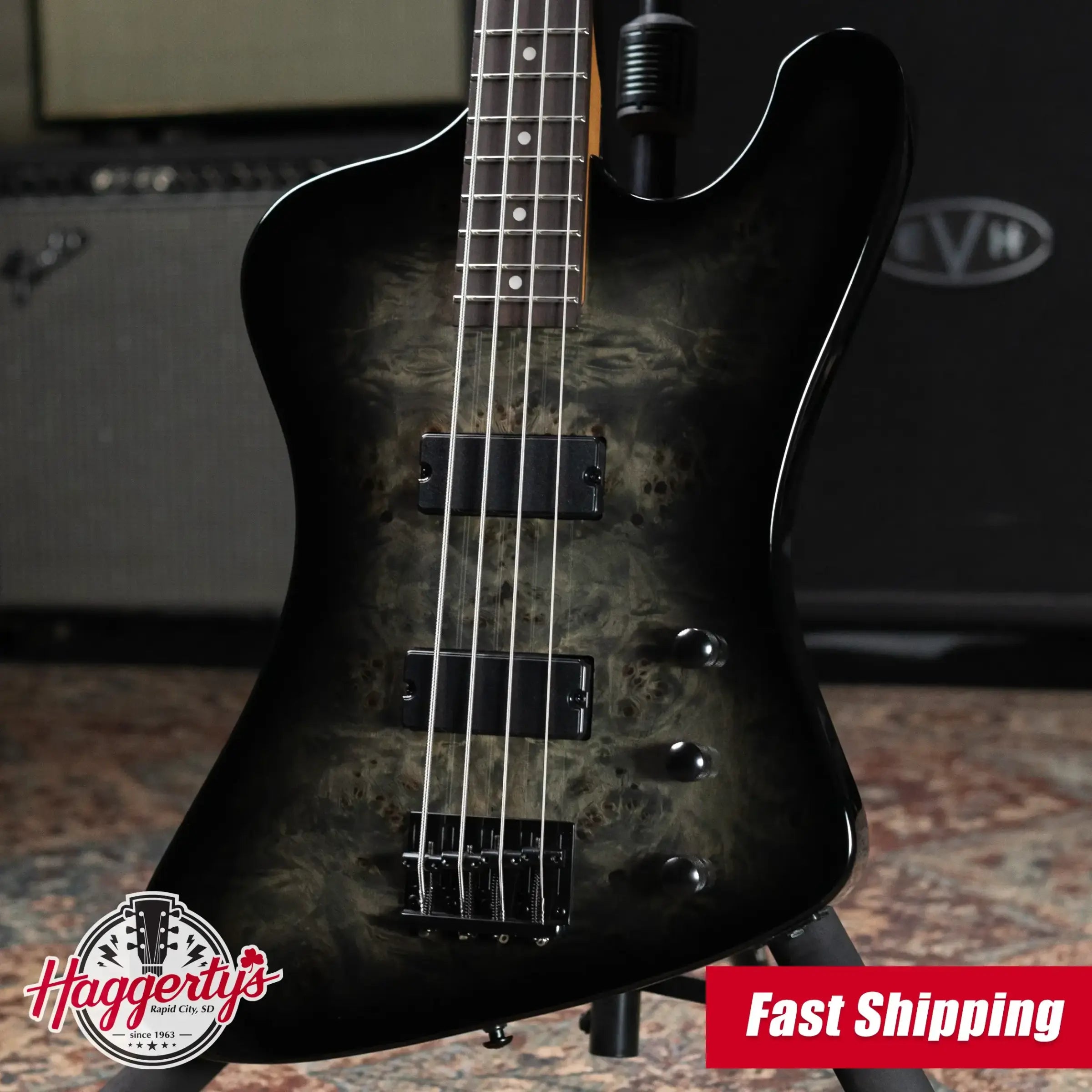 ESP LTD Phoenix-204DX Electric Bass - Black Burst