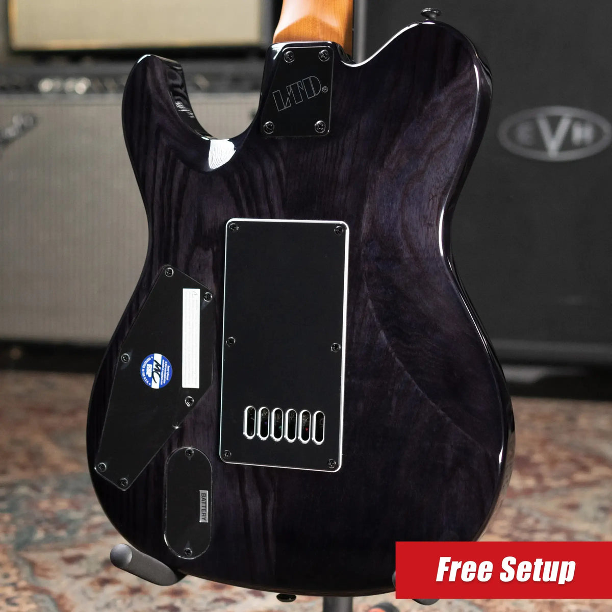 ESP LTD Deluxe TH-1000 Evertune Electric Guitar - See-Thru Black Sunburst