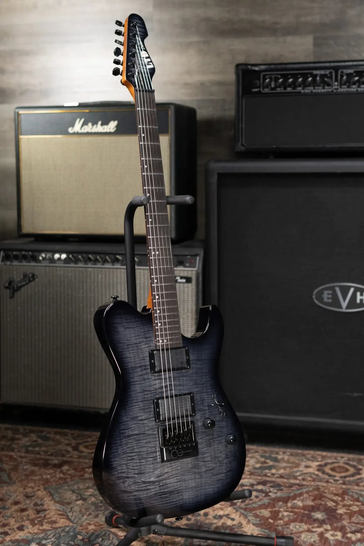 ESP LTD Deluxe TH-1000 Evertune Electric Guitar - See-Thru Black Sunburst