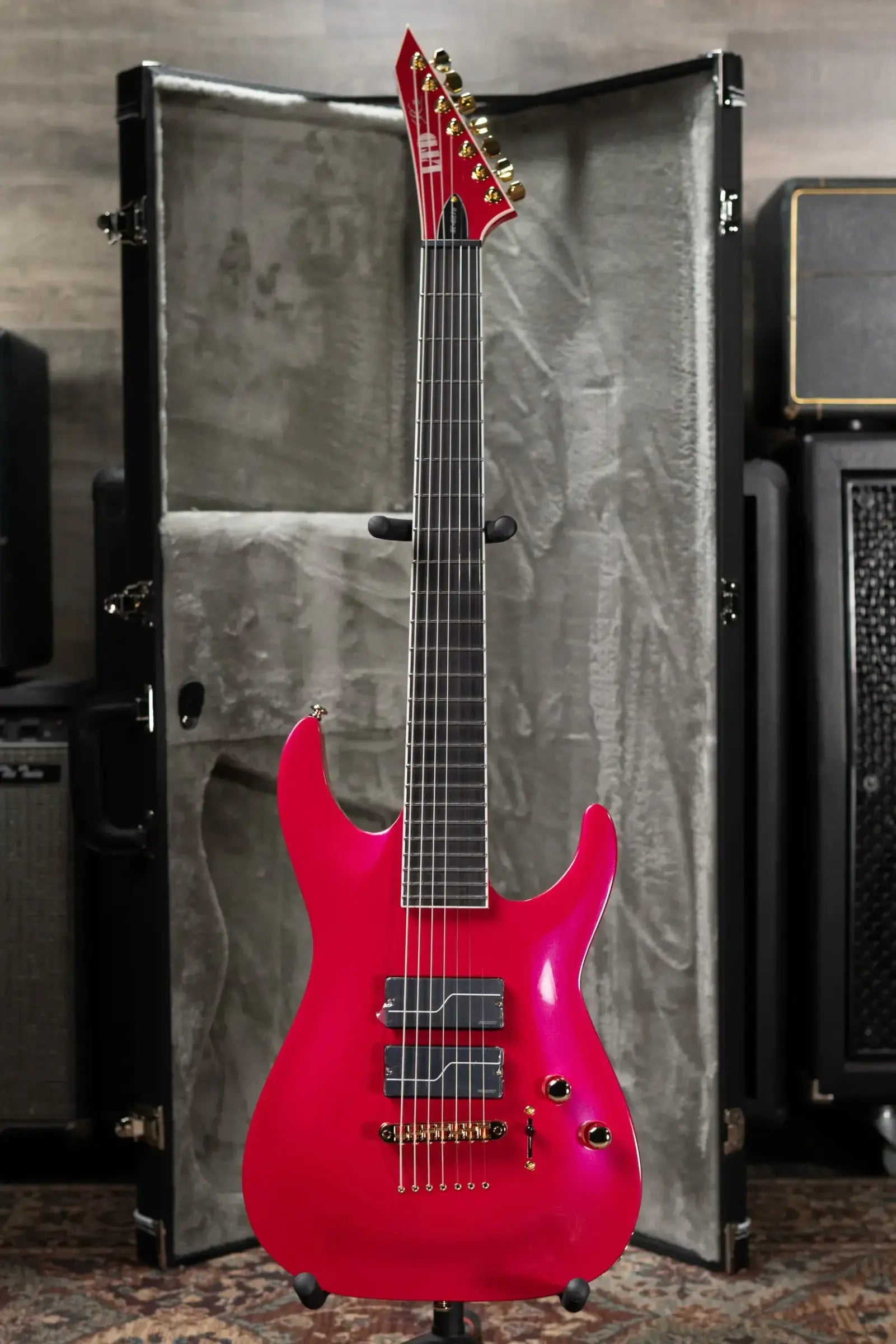 ESP LTD SC-607B Stephen Carpenter Signature 7-String Baritone Electric Guitar - Magenta with Hardshell Case