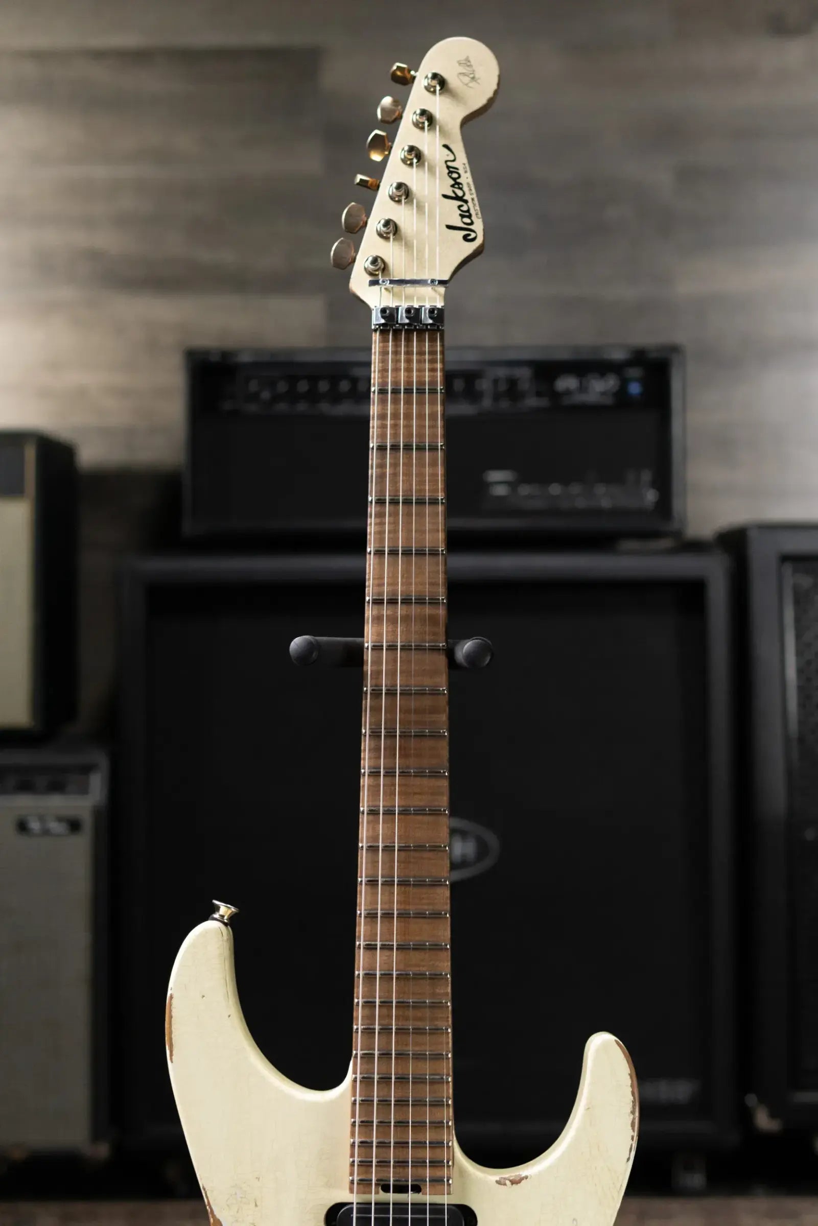 Jackson Custom Shop Special Edition PC1 Phil Collen Signature HSS FR84 Electric Guitar - Nitro Tour Relic Vanilla Shake with Hardshell Case