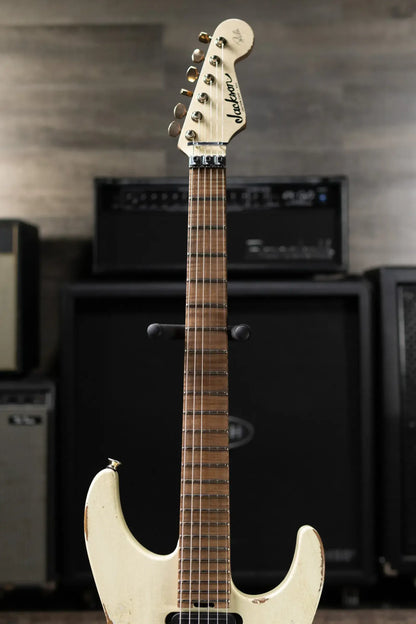 Jackson Custom Shop Special Edition PC1 Phil Collen Signature HSS FR84 Electric Guitar - Nitro Tour Relic Vanilla Shake with Hardshell Case