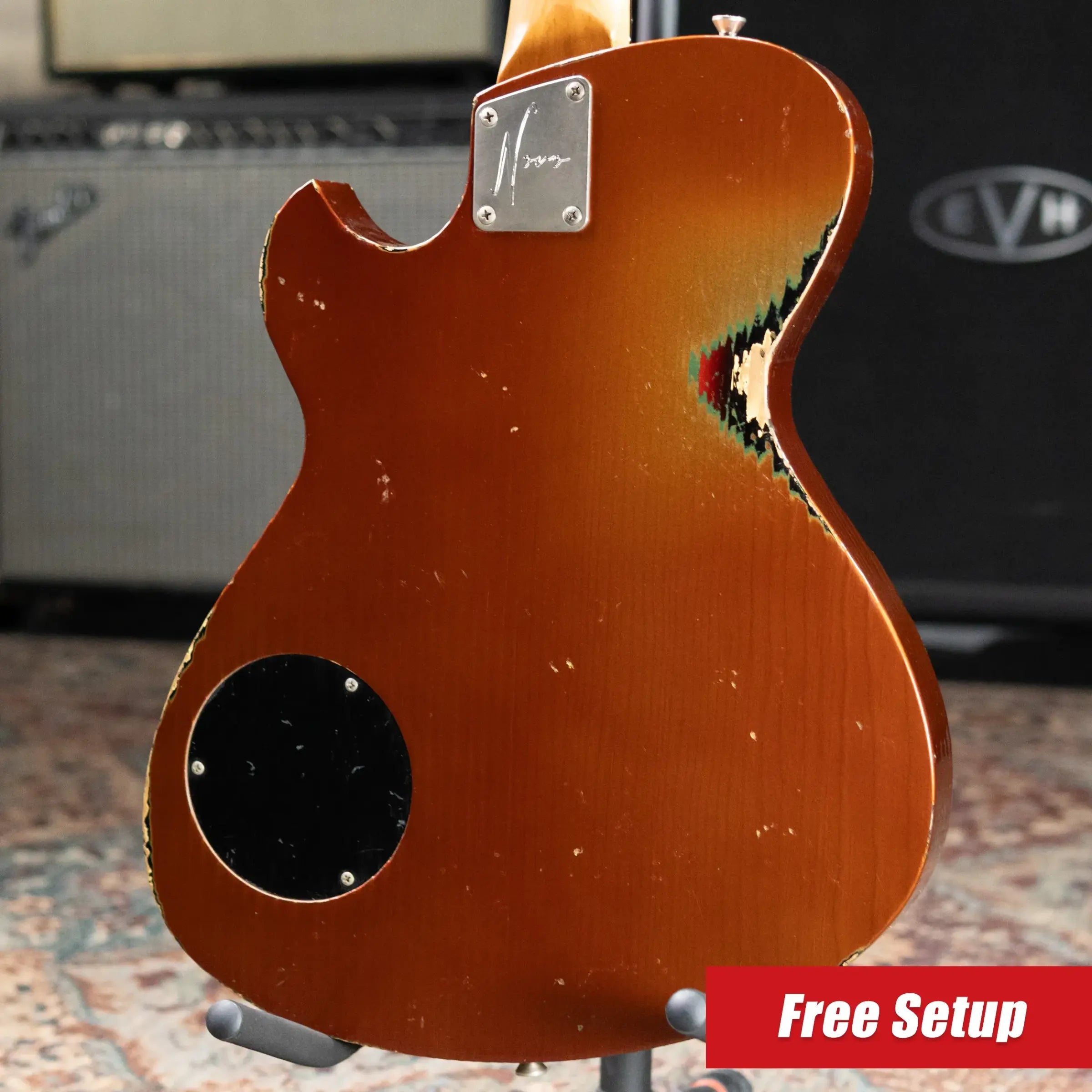 Novo Custom Shop Solus M1 Electric Guitar - Copper over '64 3-Tone Burst with Gig Bag
