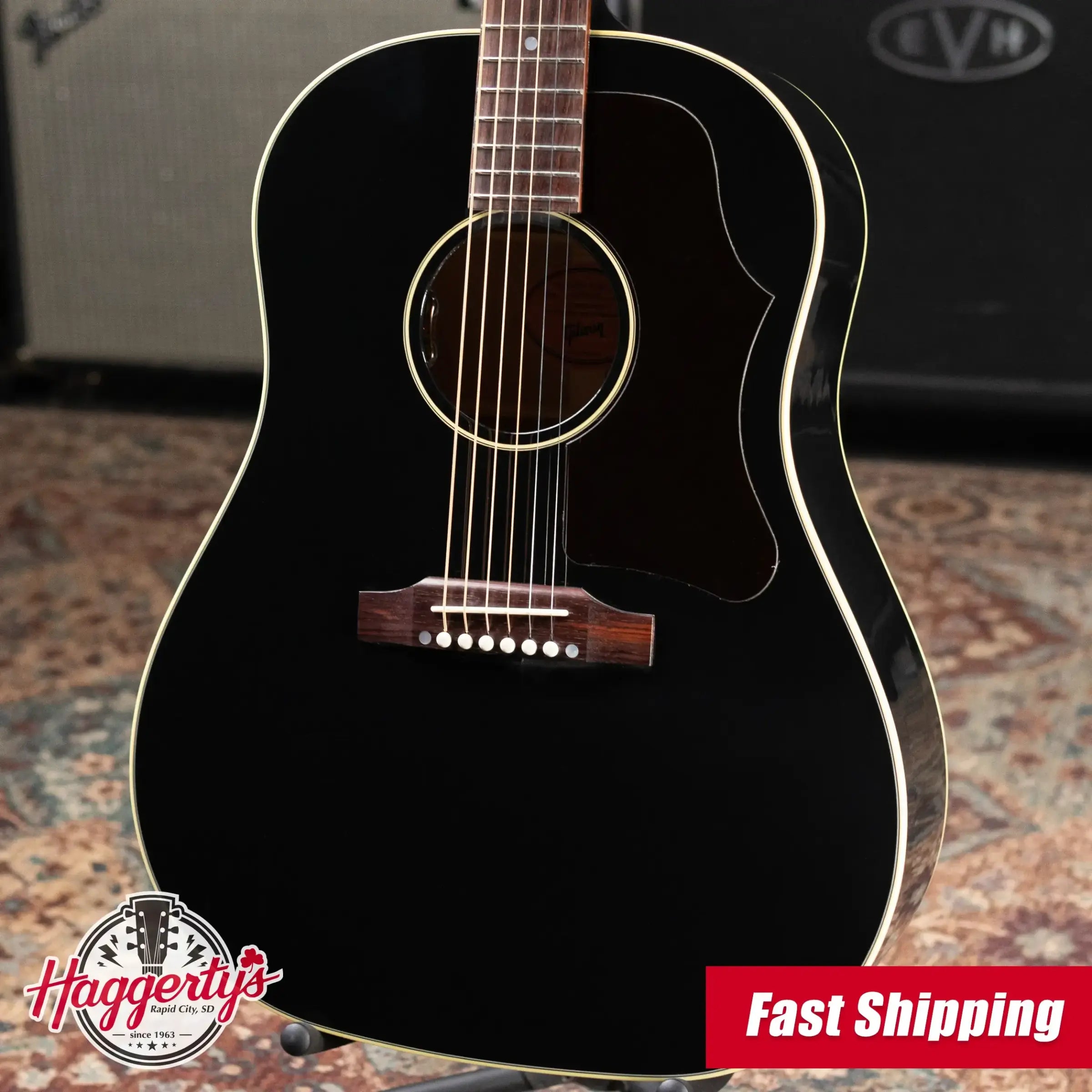 Gibson '50s J-45 Original Acoustic/Electric Guitar - Ebony with Hardshell Case