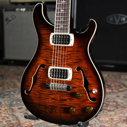 PRS SE Ed Sheeran Hollowbody I Baritone Piezo Electric Guitar - Orange Tiger Smokeburst with Gig Bag