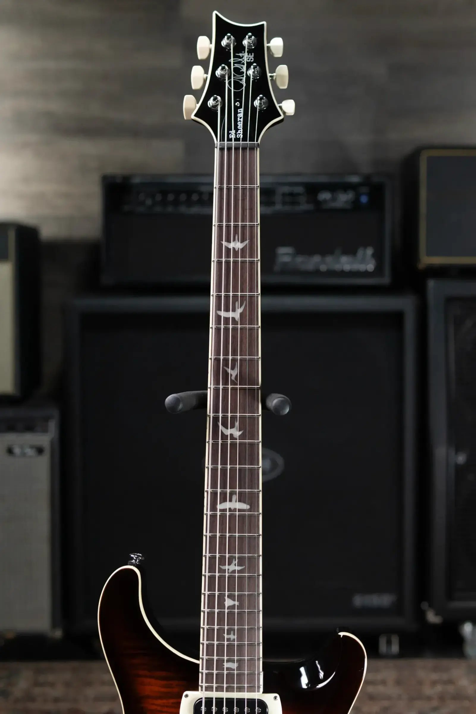PRS SE Ed Sheeran Hollowbody I Baritone Piezo Electric Guitar - Orange Tiger Smokeburst with Gig Bag