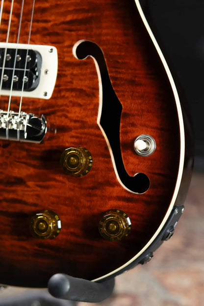PRS SE Ed Sheeran Hollowbody I Baritone Piezo Electric Guitar - Orange Tiger Smokeburst with Gig Bag