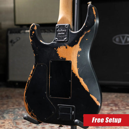 Jackson Pro Series Signature Phil Collen PC1-E Electric Guitar - Worn Black with Soft Case