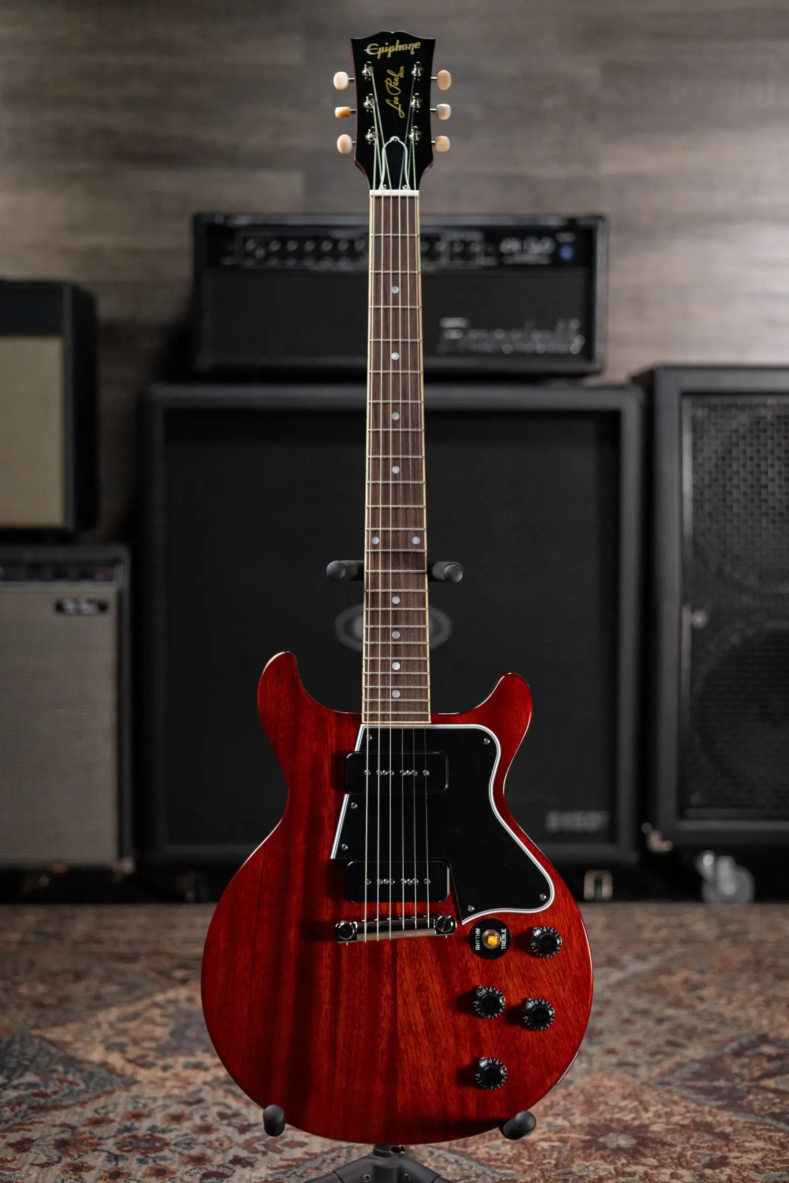 Epiphone Inspired By Gibson 1960 Les Paul Special Double Cut Reissue - Cherry Red with Hardshell Case