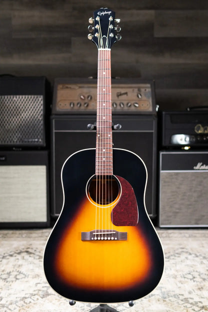 Epiphone J-45 Standard Acoustic/Electric Guitar - Vintage Sunburst with Gig Bag