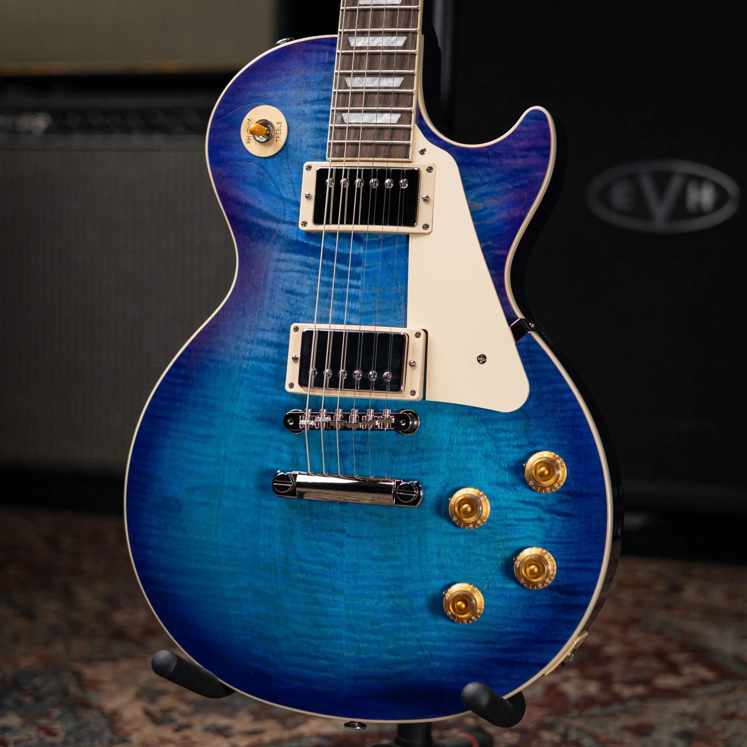 Gibson Les Paul Standard 50s Figured Top Electric Guitar - Blueberry Burst with Hardshell Case