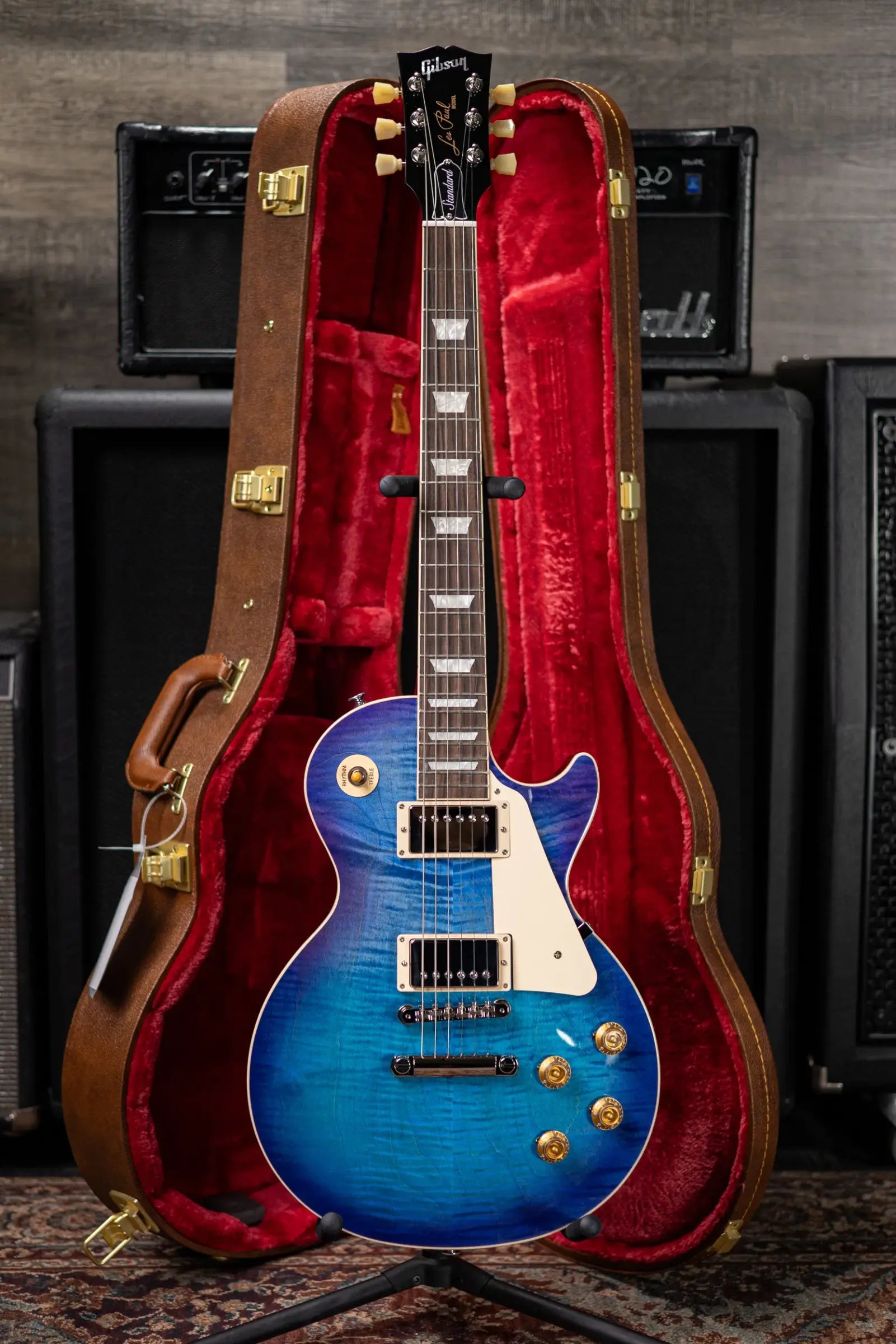 Gibson Les Paul Standard 50s Figured Top Electric Guitar - Blueberry Burst with Hardshell Case