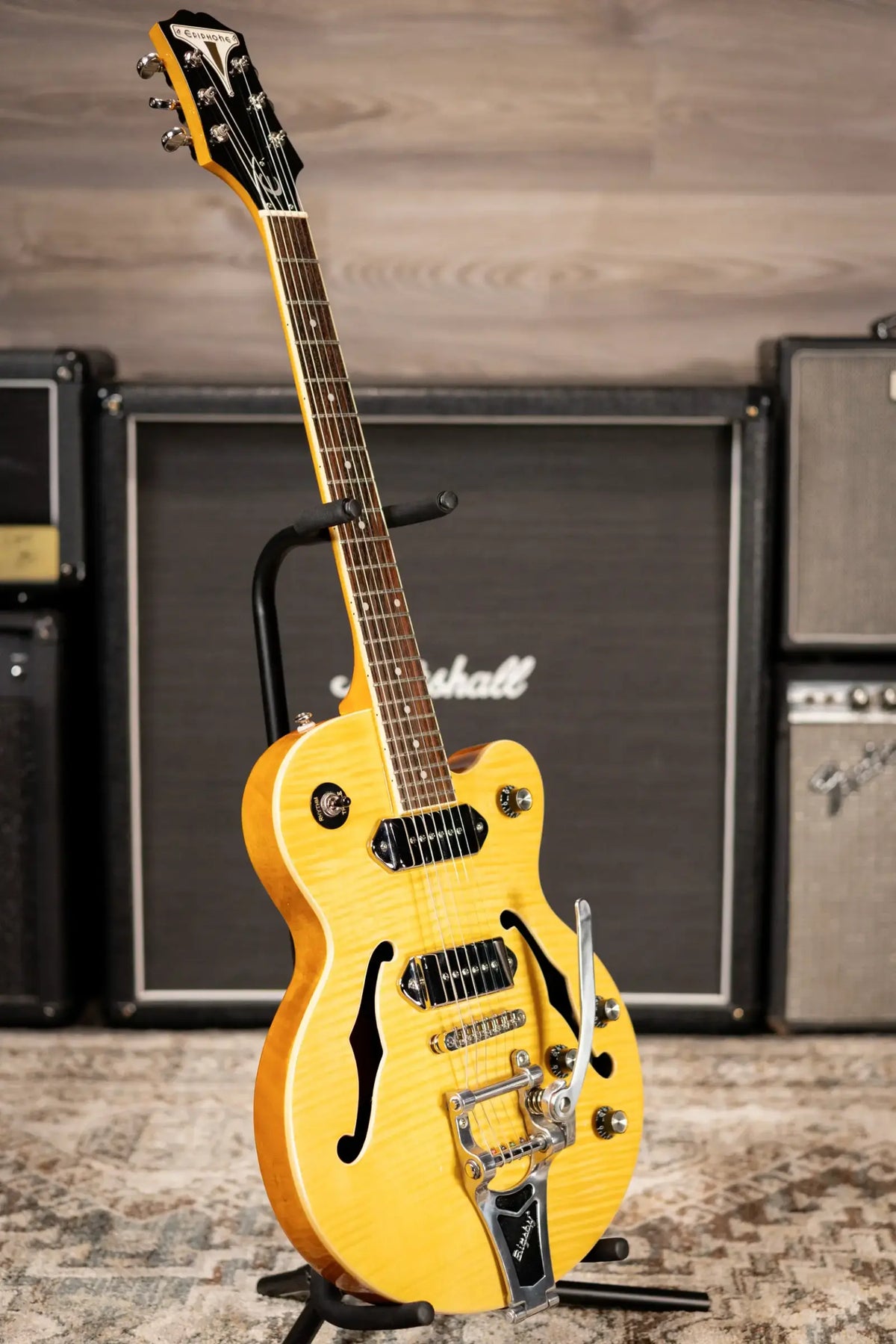 Epiphone Wildkat Semi-Hollow Electric Guitar - Antique Natural with Hardshell Case - Used