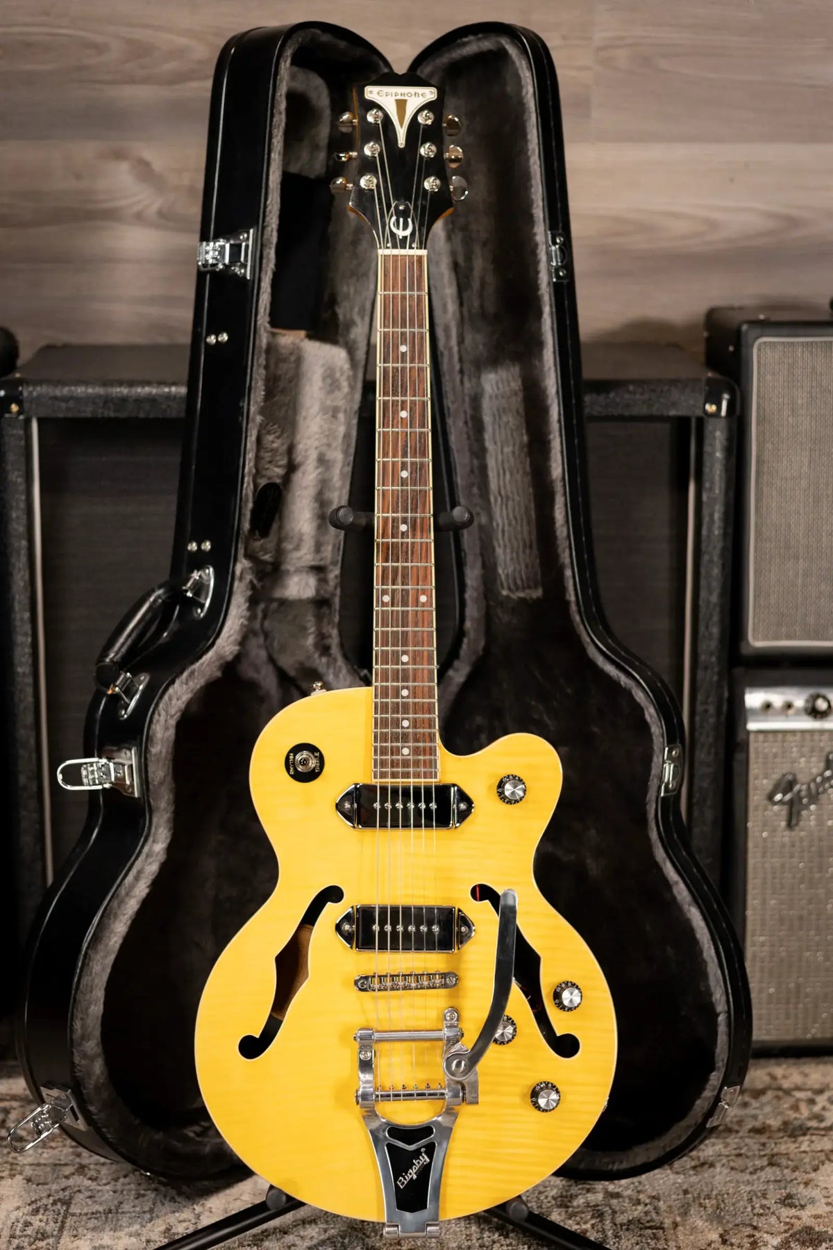 Epiphone Wildkat Semi-Hollow Electric Guitar - Antique Natural with Hardshell Case - Used