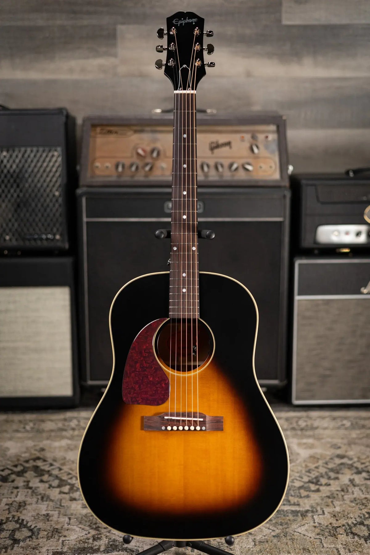 Epiphone J-45 Standard Acoustic/Electric Guitar - Vintage Sunburst with Gig Bag