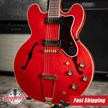 Epiphone Masterbilt Gem Archer Sheraton Electric Guitar - Cherry Red with Hardshell Case
